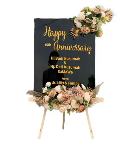 Papan Bunga Akrilik Wedding Outdoor Kepulauan Seribu